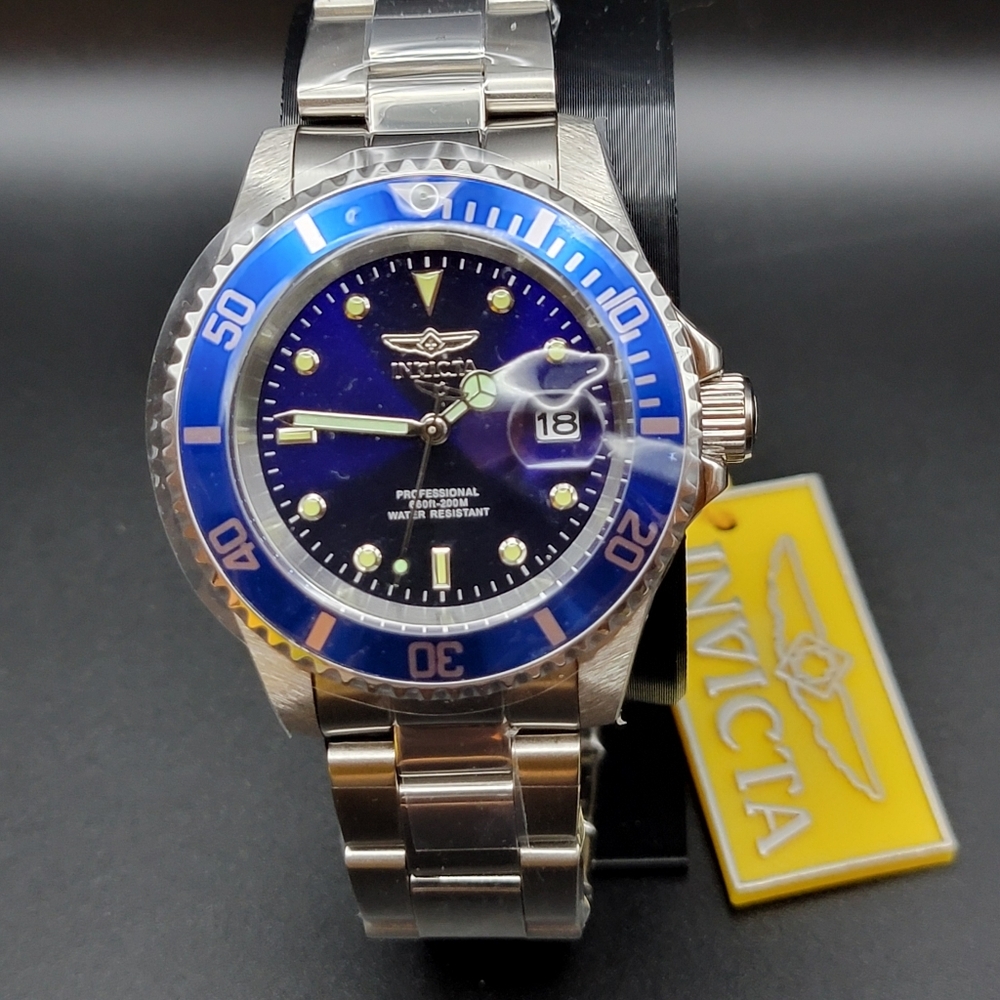 NEW 26971 Invicta Pro Diver Men's Quartz Watch - 40mm Blue Bezel Purple Dial